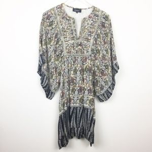 Tolani | Boho Beaded Paisley Silk Kimono Dress